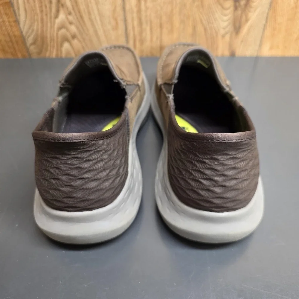 Skechers Slip-ins Shoes Mens Size 8 Brown Leather Slip On Casual Comfort 204866